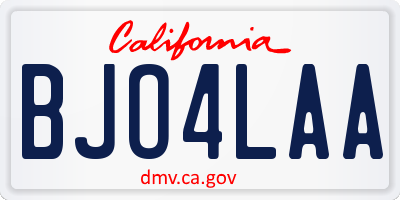 CA license plate BJO4LAA