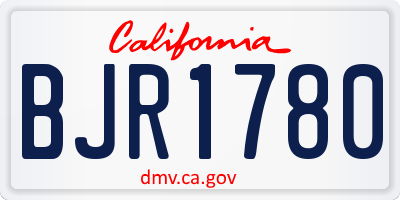 CA license plate BJR1780