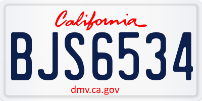 CA license plate BJS6534