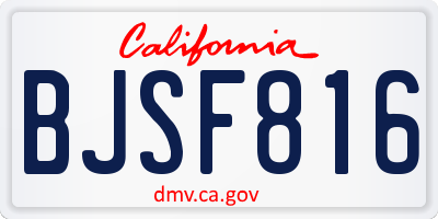 CA license plate BJSF816