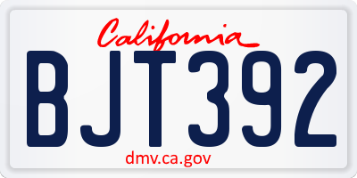 CA license plate BJT392