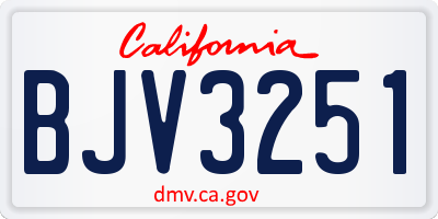 CA license plate BJV3251