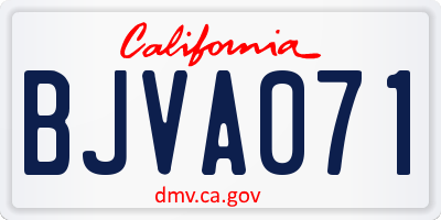 CA license plate BJVA071