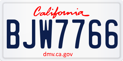 CA license plate BJW7766