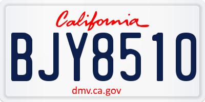 CA license plate BJY8510