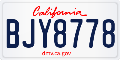 CA license plate BJY8778