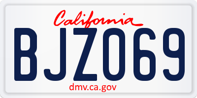 CA license plate BJZ069