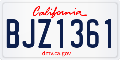 CA license plate BJZ1361