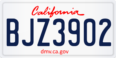 CA license plate BJZ3902