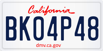 CA license plate BK04P48