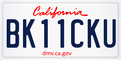 CA license plate BK11CKU