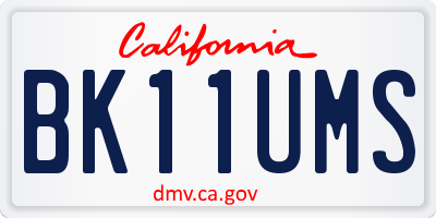 CA license plate BK11UMS