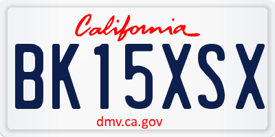 CA license plate BK15XSX