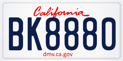 CA license plate BK8880