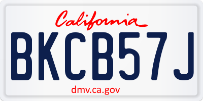 CA license plate BKCB57J