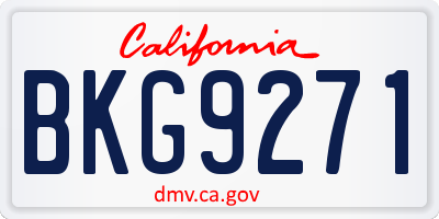 CA license plate BKG9271