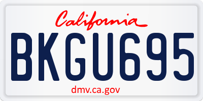 CA license plate BKGU695