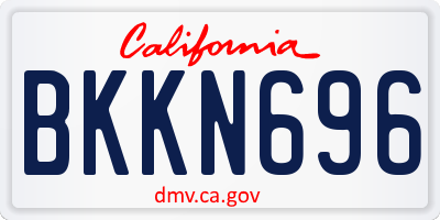 CA license plate BKKN696