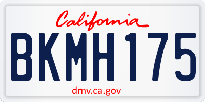 CA license plate BKMH175