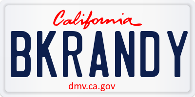 CA license plate BKRANDY