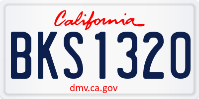 CA license plate BKS1320