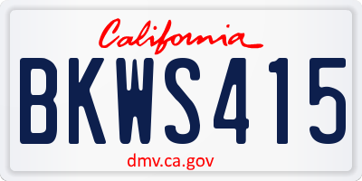 CA license plate BKWS415