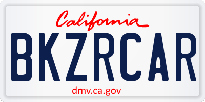 CA license plate BKZRCAR