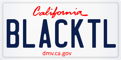 CA license plate BLACKTL