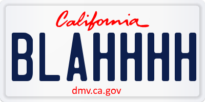 CA license plate BLAHHHH