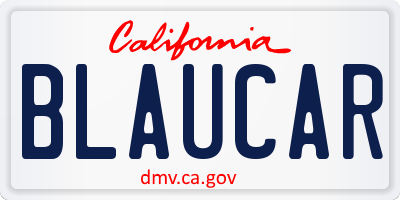 CA license plate BLAUCAR