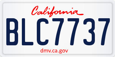 CA license plate BLC7737