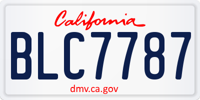 CA license plate BLC7787