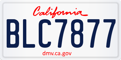 CA license plate BLC7877