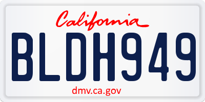 CA license plate BLDH949