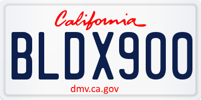 CA license plate BLDX900