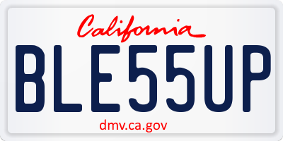 CA license plate BLE55UP