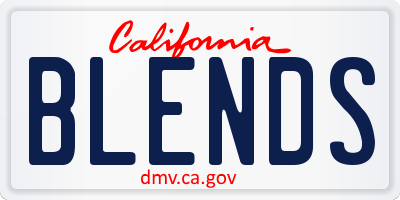 CA license plate BLENDS