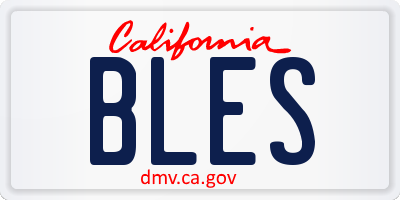 CA license plate BLES