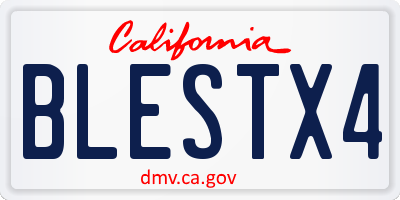 CA license plate BLESTX4