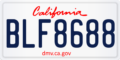 CA license plate BLF8688