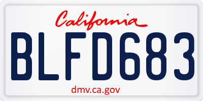 CA license plate BLFD683