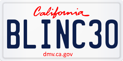 CA license plate BLINC30