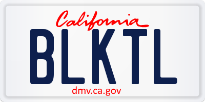 CA license plate BLKTL