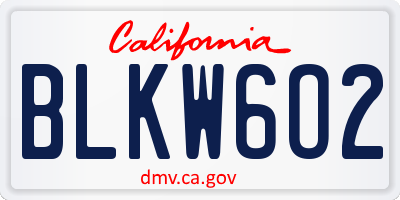 CA license plate BLKW6O2