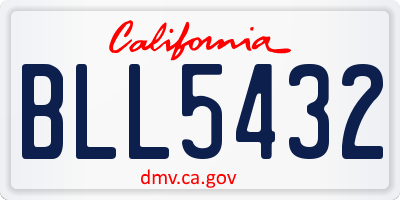 CA license plate BLL5432