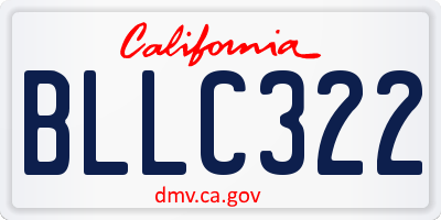 CA license plate BLLC322