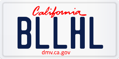 CA license plate BLLHL