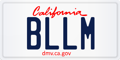 CA license plate BLLM