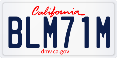 CA license plate BLM71M