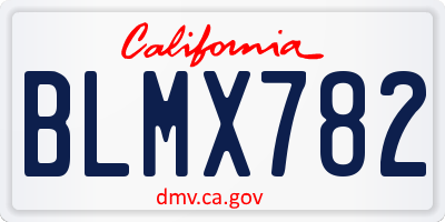 CA license plate BLMX782